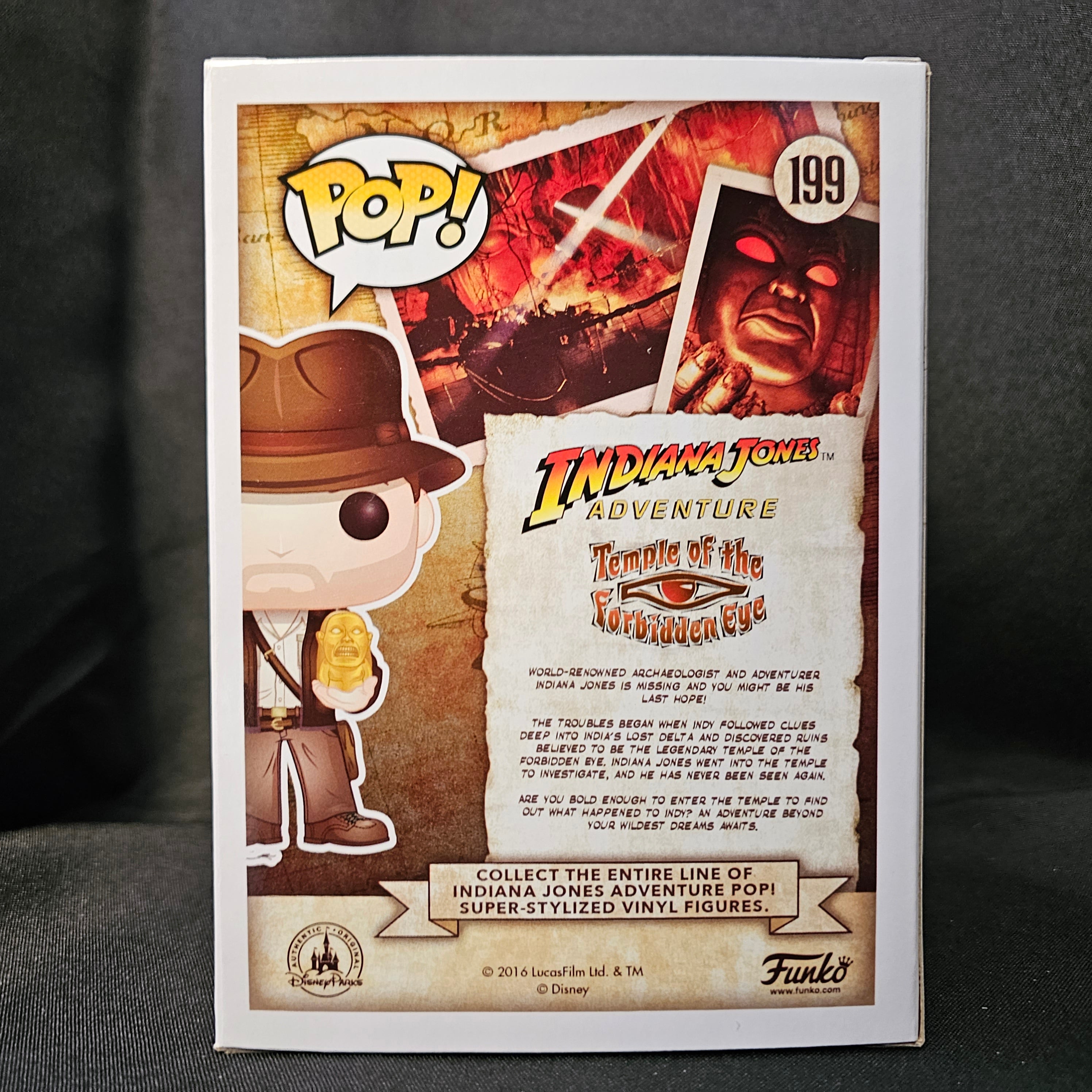 Disney Pop! Vinyl Figure Indiana Jones with Idol (SDCC 2016 Exclusive) [199] - Fugitive Toys