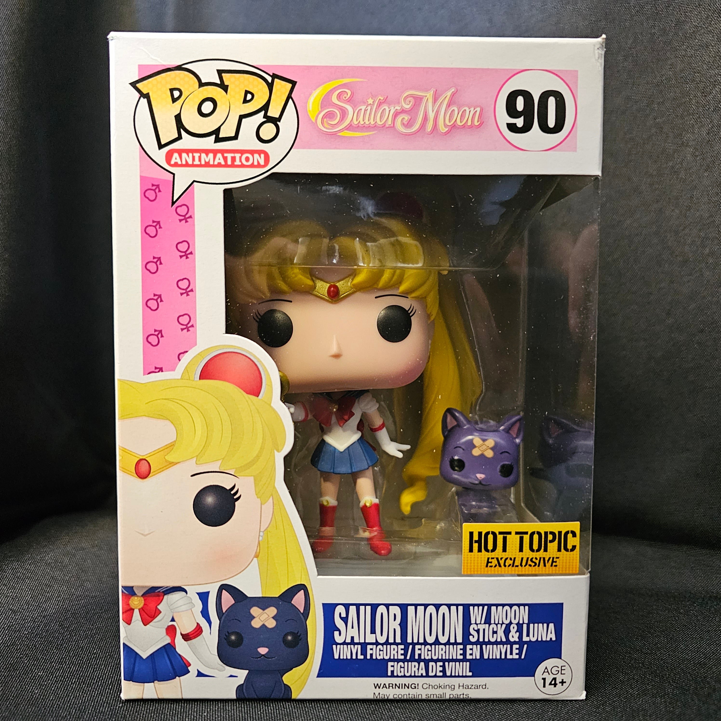 Sailor Moon Pop! Vinyl Figure Sailor Moon (w/ Moon Stick and Luna) [Hot Topic] [90] - Fugitive Toys