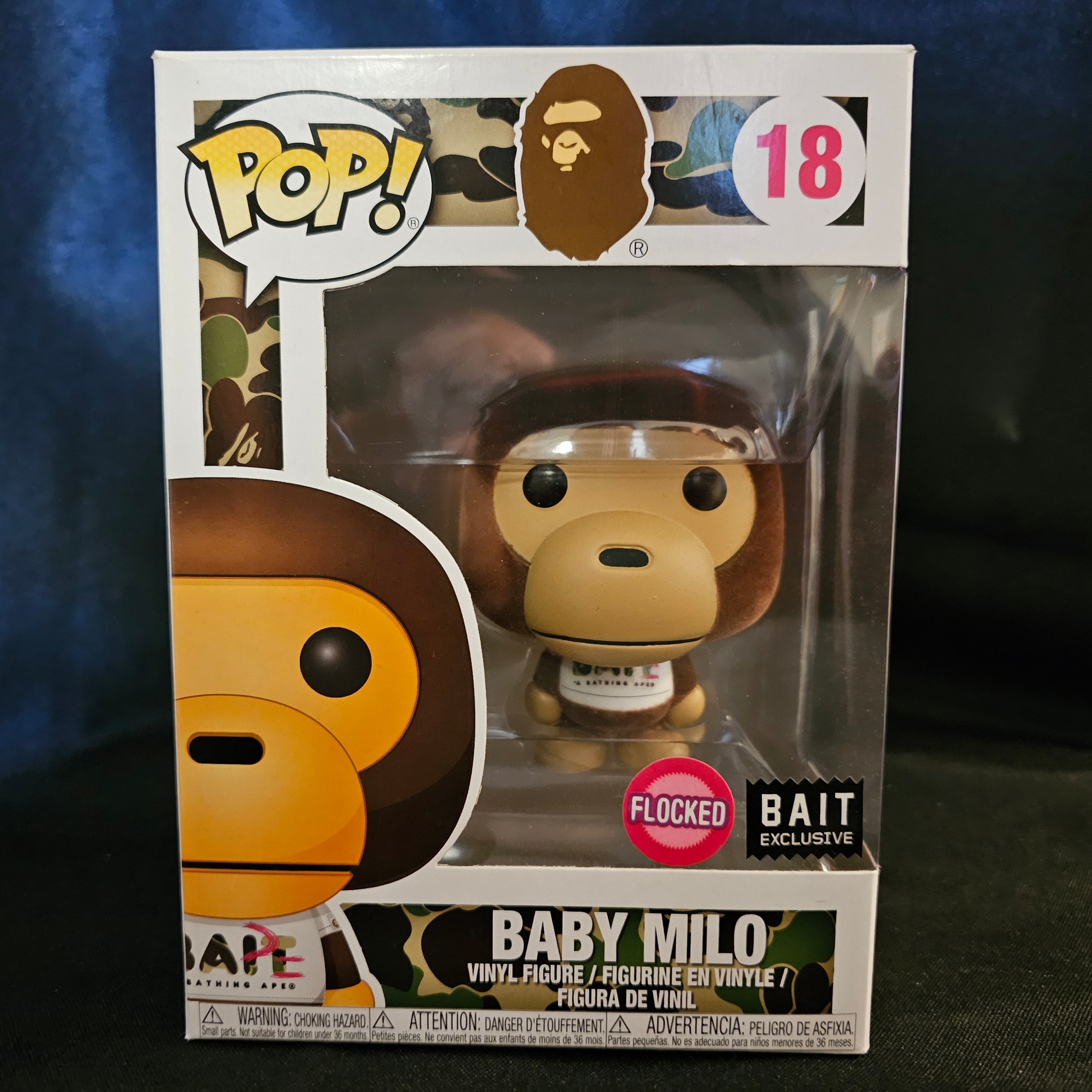 BAPE Pop! Vinyl Figure Flocked Baby Milo [Bait Exclusive] [18] - Fugitive Toys