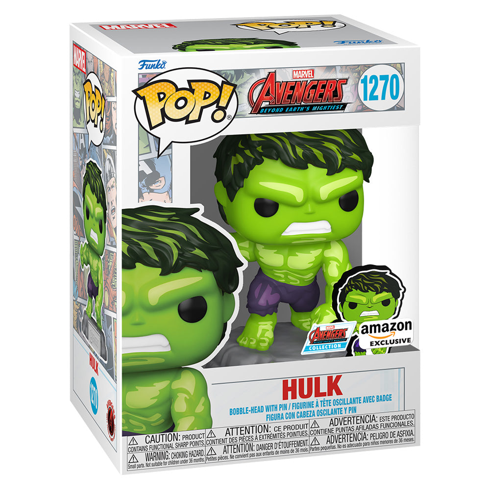 Fugitive Toys Funko Marvel Avengers: Beyond Earth's Mightiest Pop! Vinyl Figure Hulk with Pin (Amazon Exclusive) [1270]