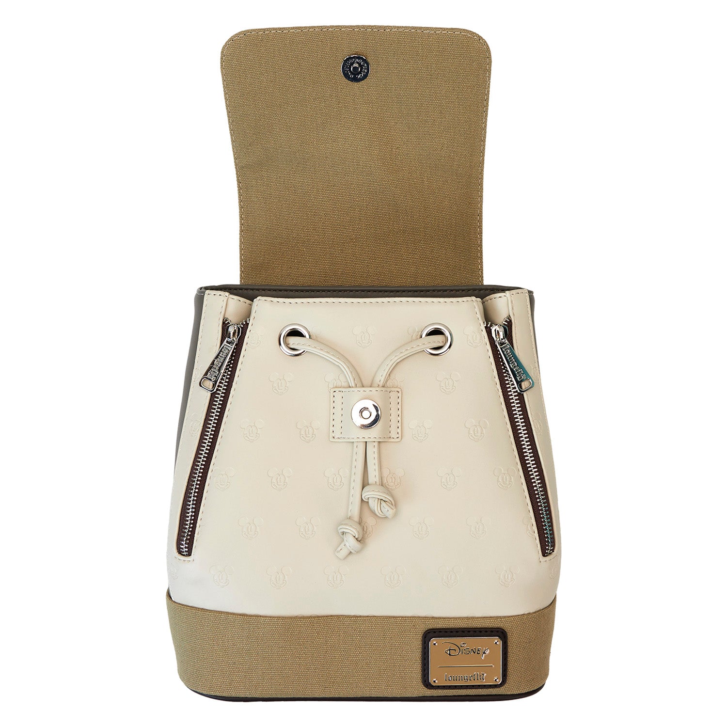 Loungefly x Disney Mickey & Friends Canvas All-Over Print Drawstring Bucket Mini Backpack - Fugitive Toys