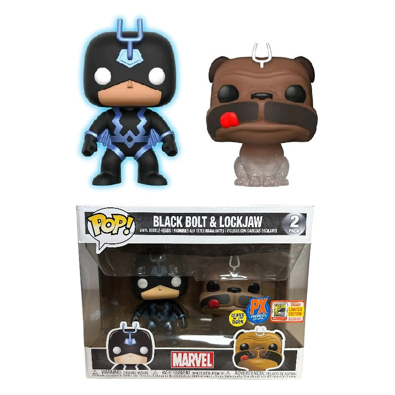 Marvel Inhumans Pop! Vinyl Figure Black Bolt [Glow] and Lockjaw [Teleporting] [SDCC 2018] [2-pack] - Fugitive Toys