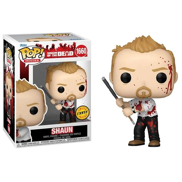 Shaun of the Dead Pop! Vinyl Figure Bloody Shaun with Pool Cue [Chase] [1660] - Fugitive Toys