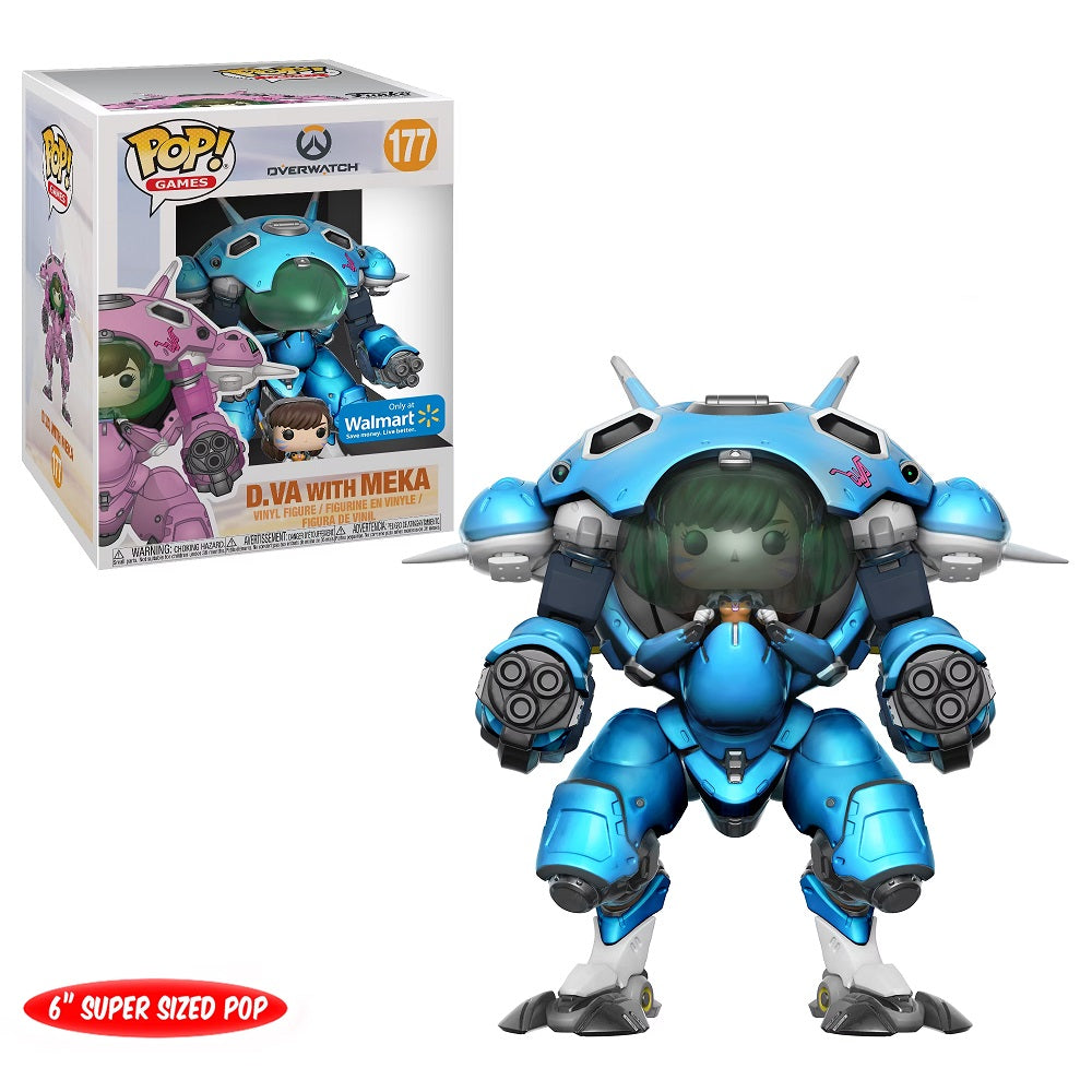 Overwatch Pop! Vinyl Figure Blueberry D.Va with MEKA [6-Inch] [Walmart] [177] - Fugitive Toys