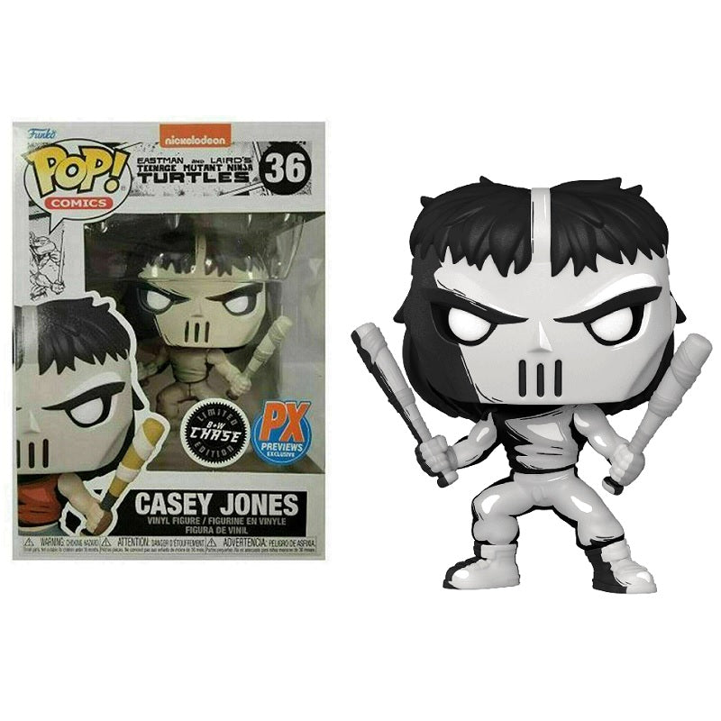 Eastman and Laird's Teenage Mutant Ninja Turtles Pop! Vinyl Figure Black and White Casey Jones (Previews Exclusive Chase) [36] - Fugitive Toys