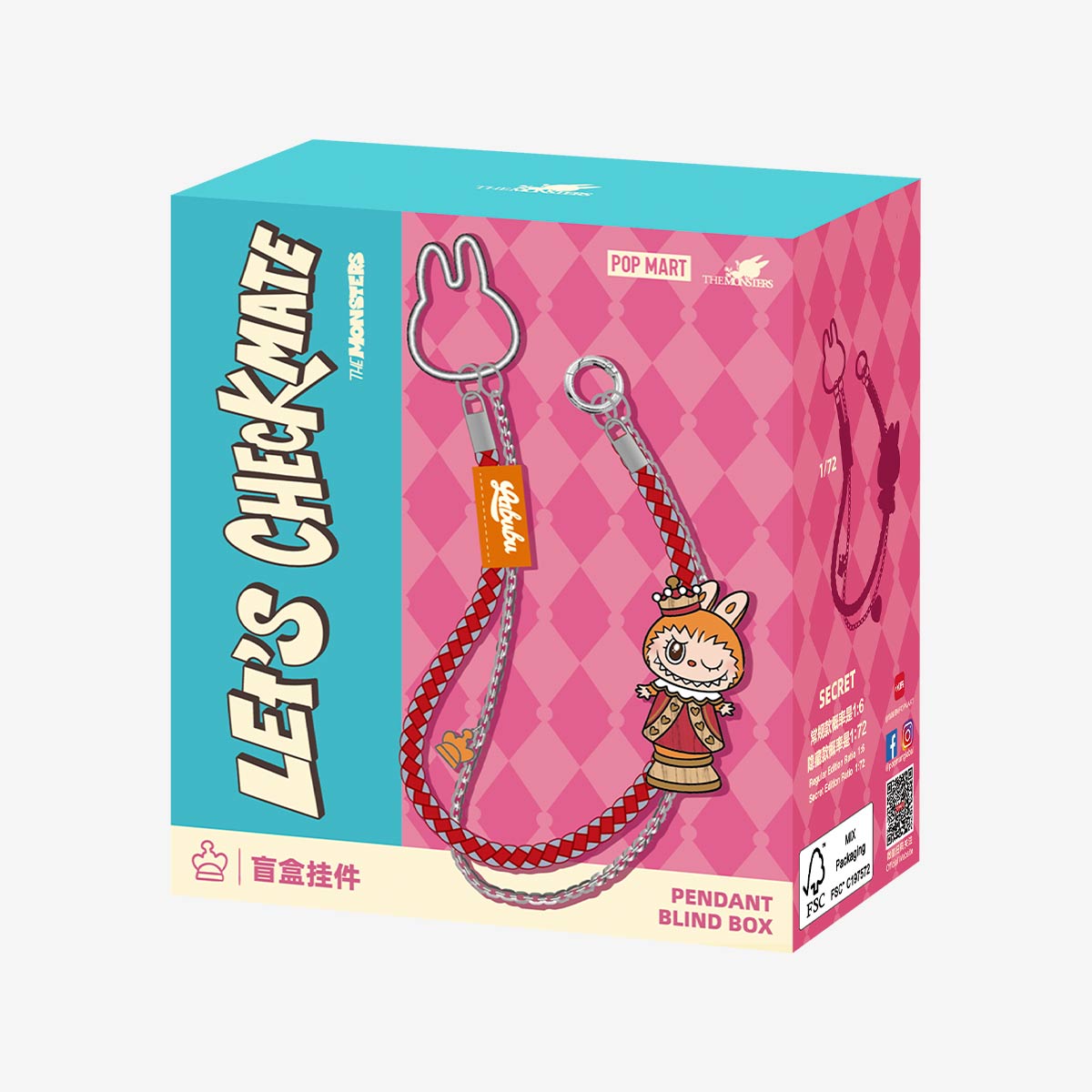 POP MART THE MONSTERS Labubu Let's Checkmate Series-Pendant [1 Sealed Case] - Fugitive Toys