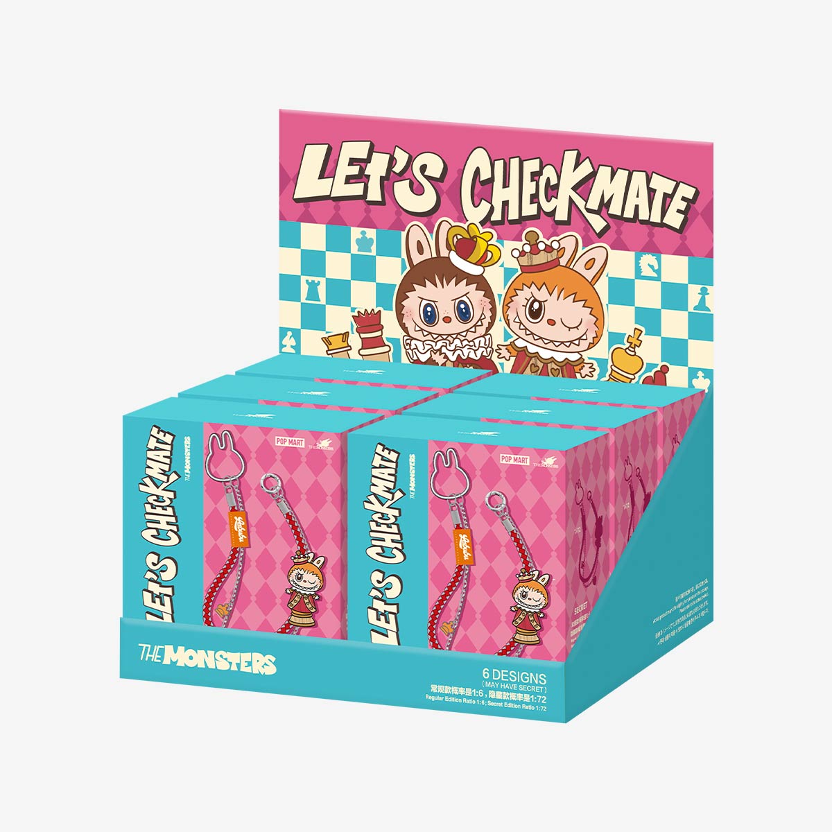 POP MART THE MONSTERS Labubu Let's Checkmate Series-Pendant [1 Sealed Case] - Fugitive Toys