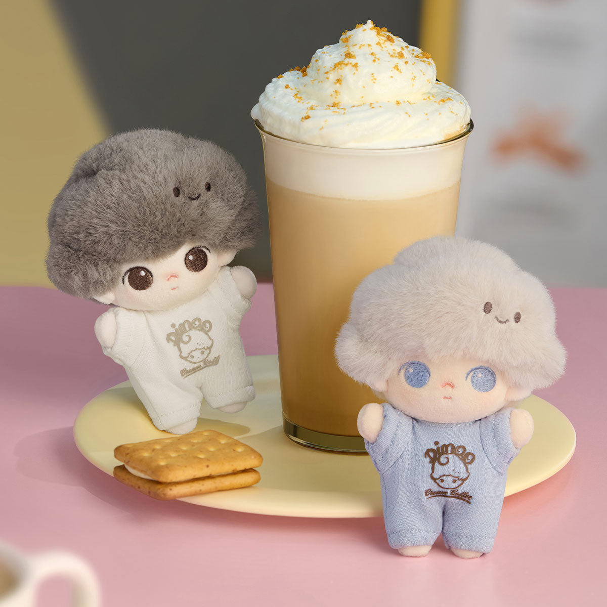 POP MART DIMOO Crush on Coffee Series-Soft-faced Plush Keychain [1 Sealed Case] - Fugitive Toys