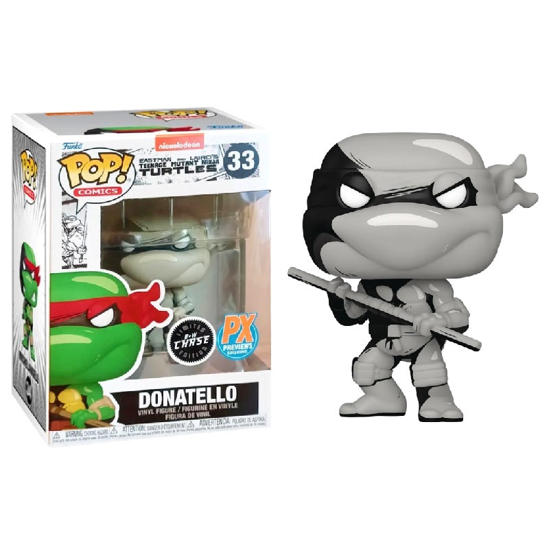 Eastman and Laird's Teenage Mutant Ninja Turtles Pop! Vinyl Figure Black and White Donatello (Previews Exclusive Chase) [33] - Fugitive Toys