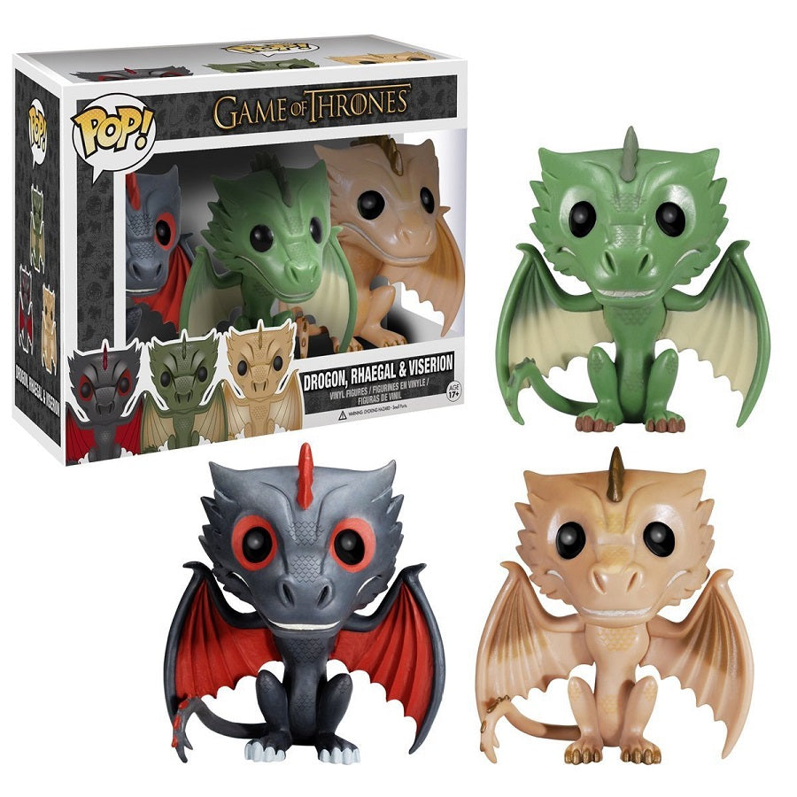 Game of Thrones Pop! Vinyl Figure Drogon, Rhaegal and Viserion [Dragons 3-Pack] - Fugitive Toys