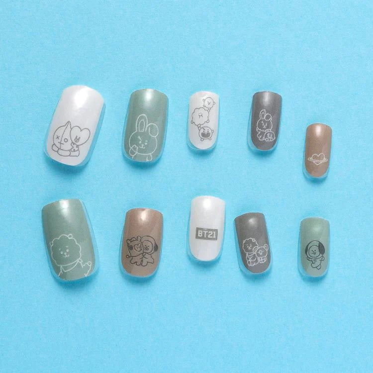 BT21 Line Friends Japan - Baby Buddy Gel Nail Seal (Earth Color] - Fugitive Toys
