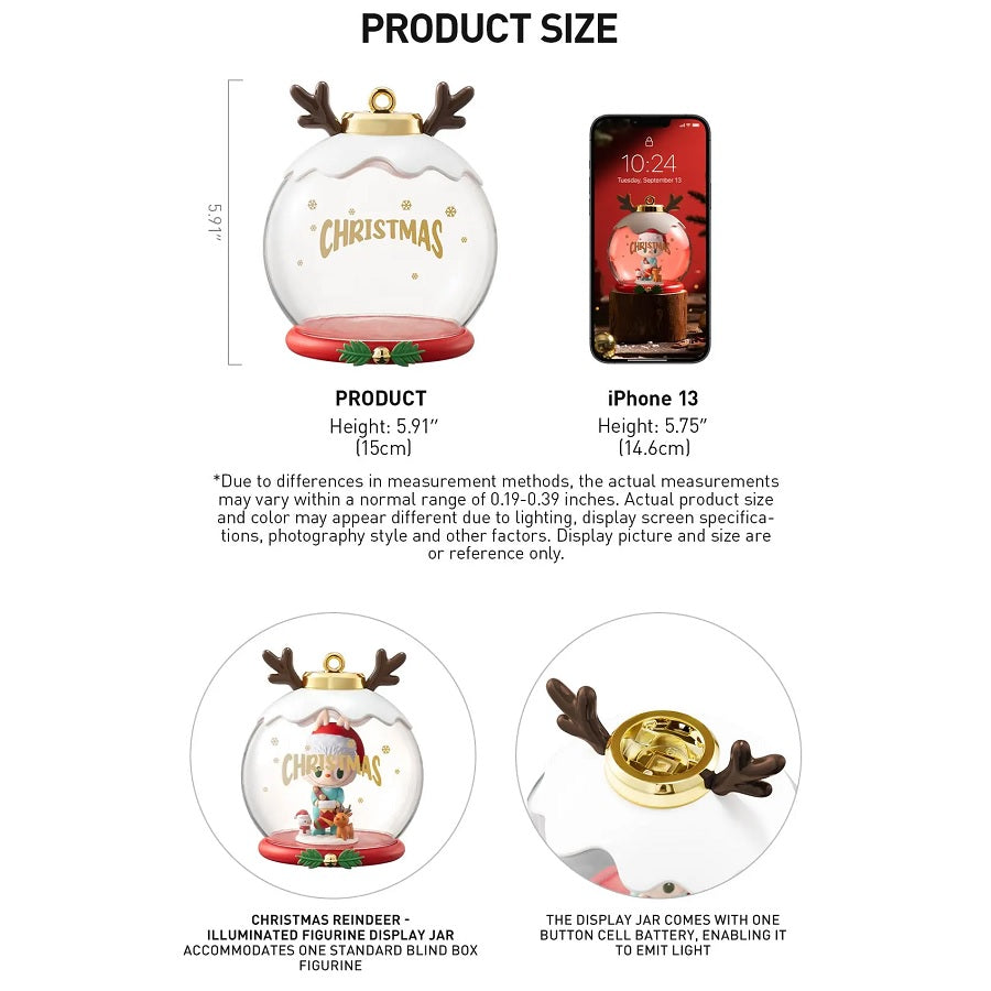 POP MART Christmas Elk Luminous Display Jar - Fugitive Toys