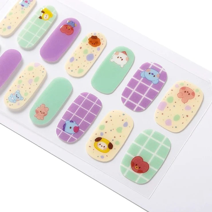 BT21 Line Friends Japan - Baby Buddy Gel Nail Seal (Green Purple) - Fugitive Toys
