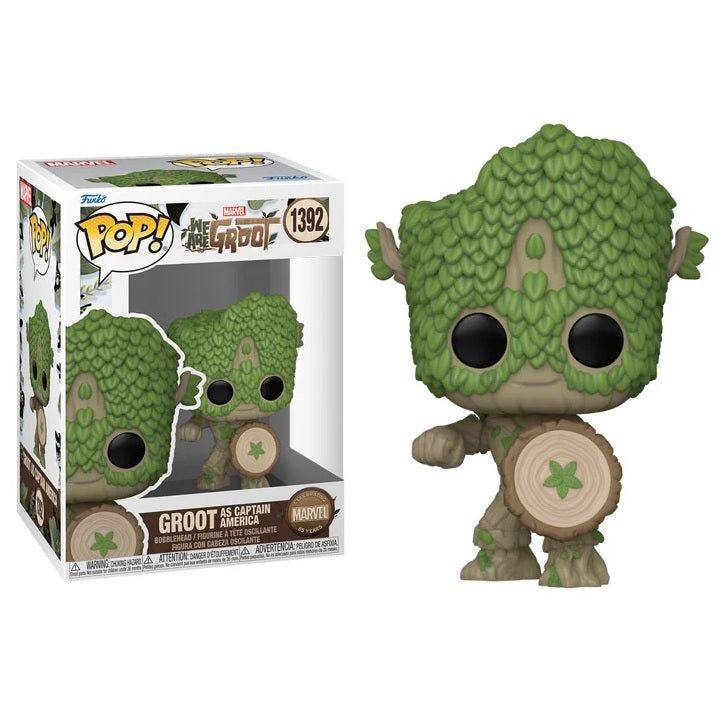 Marvel We Are Groot Pop! Vinyl Figure Groot As Captain America [1392] - Fugitive Toys