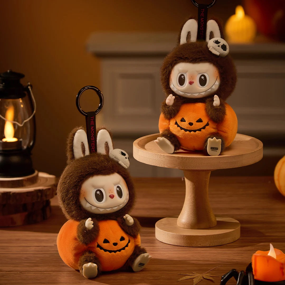 POP MART THE MONSTERS LABUBU Happy Halloween Party Series - Sitting Pumpkin Vinyl Plush Pendant - Fugitive Toys