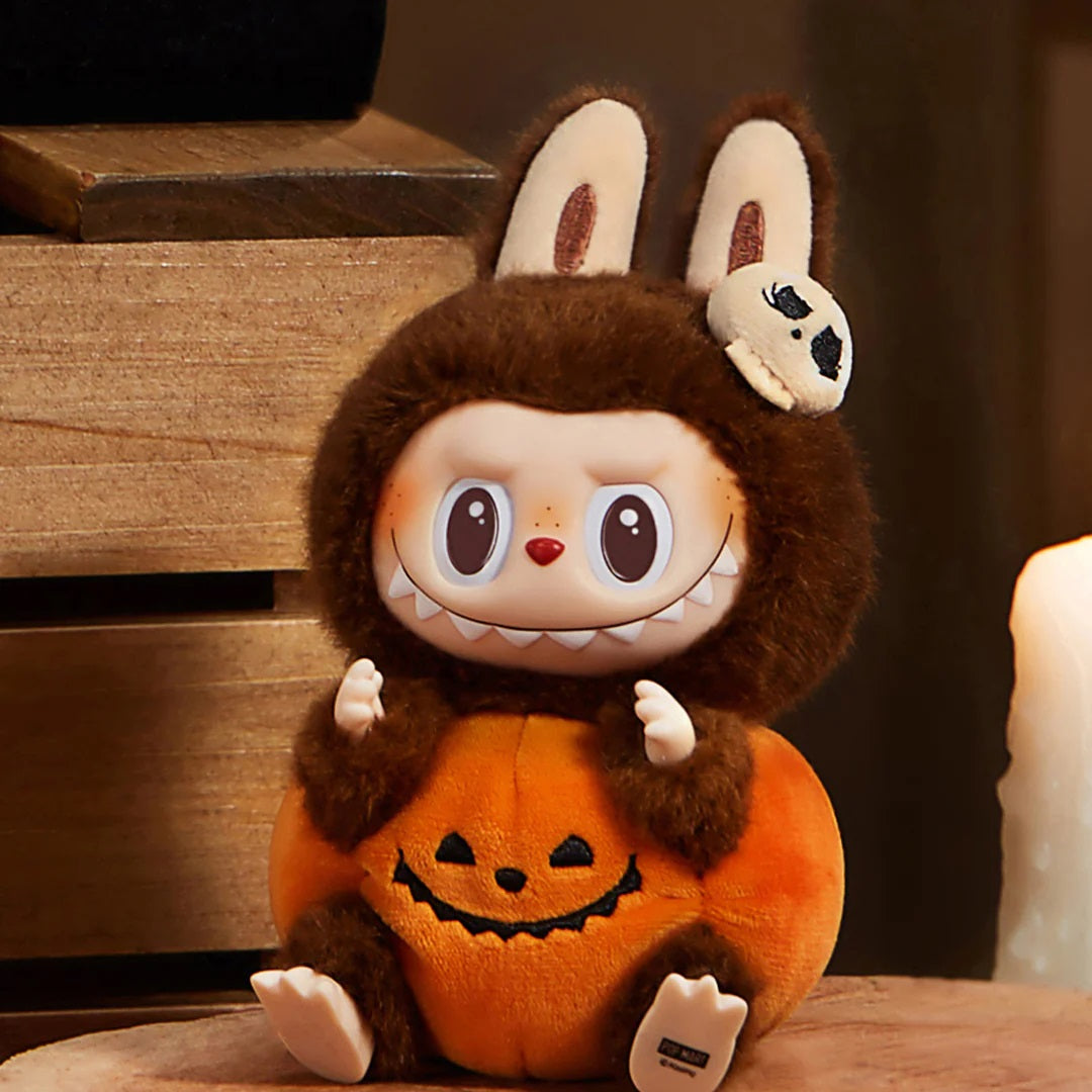 POP MART THE MONSTERS LABUBU Happy Halloween Party Series - Sitting Pumpkin Vinyl Plush Pendant - Fugitive Toys