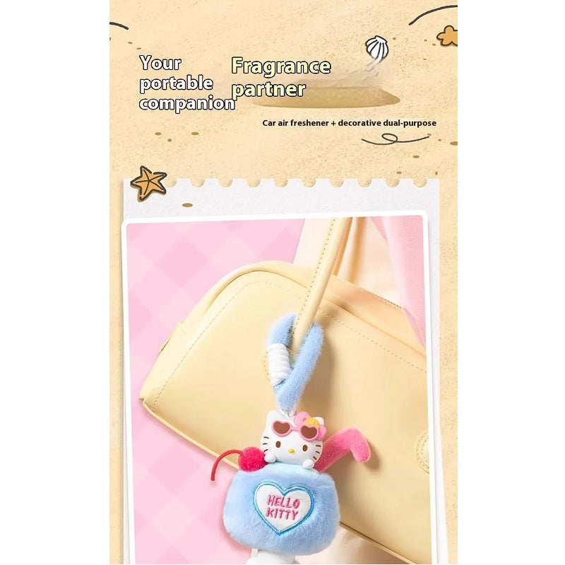 Miniso x HELLO KITTY Summer Black Leather Series Plush Aromatherapy Pendant [1 Blind Box] - Fugitive Toys