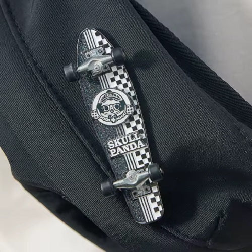 POP MART SKULLPANDA Hypepanda Black Mashup Finger Skateboard Badge - Fugitive Toys