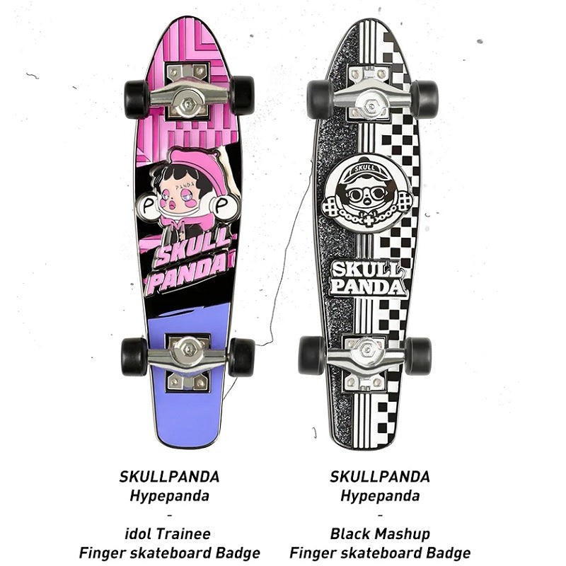 POP MART SKULLPANDA Hypepanda Idol Trainee Finger Skateboard Badge - Fugitive Toys