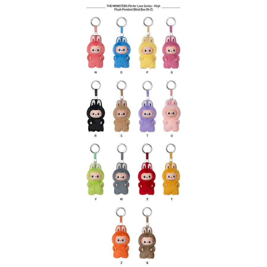 POP MART THE MONSTERS Labubu Pin for Love Series-Vinyl Plush Pendant (N-Z) [1 Sealed Case] - Fugitive Toys