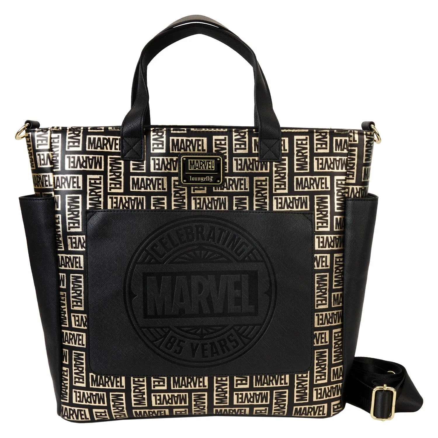 Loungefly x Marvel 85th Anniversary All-Over Print Logo Convertible Backpack & Tote Bag - Fugitive Toys