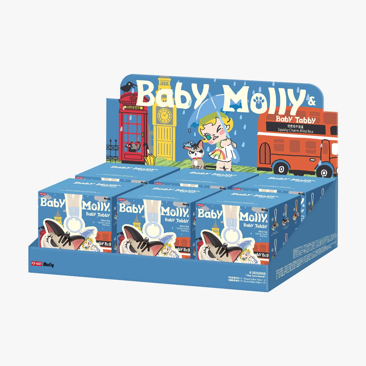 POP MART Baby Molly & Baby Tabby Series-Pinch Pendant [1 Sealed Case] - Fugitive Toys