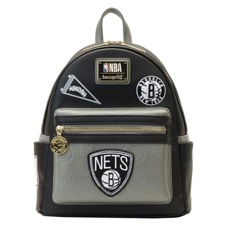 Loungefly x NBA Brooklyn Nets Patch Icons Mini Backpack - Fugitive Toys