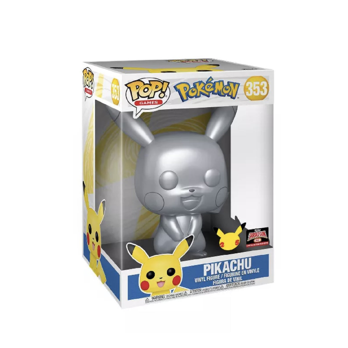Pokemon Pop! Vinyl Figure Silver Pikachu [10-Inch] [Target Con] [353] - Fugitive Toys