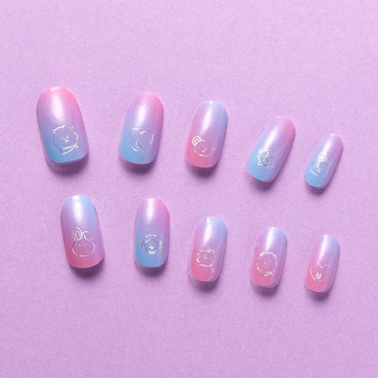 BT21 Line Friends Japan - Baby Buddy Gel Nail Seal (Purple Gradation) - Fugitive Toys