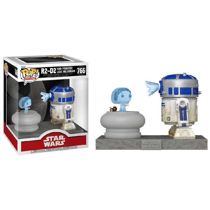 Star Wars Pop! Deluxe Figure R2-D2 and Princess Leia Hologram [766] - Fugitive Toys
