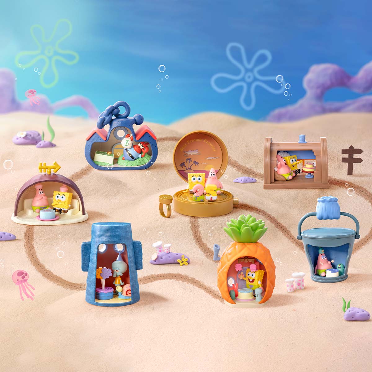 POP MART SpongeBob SquarePants Carnival Anniversary Series Scene Sets [1 Blind Box] - Fugitive Toys