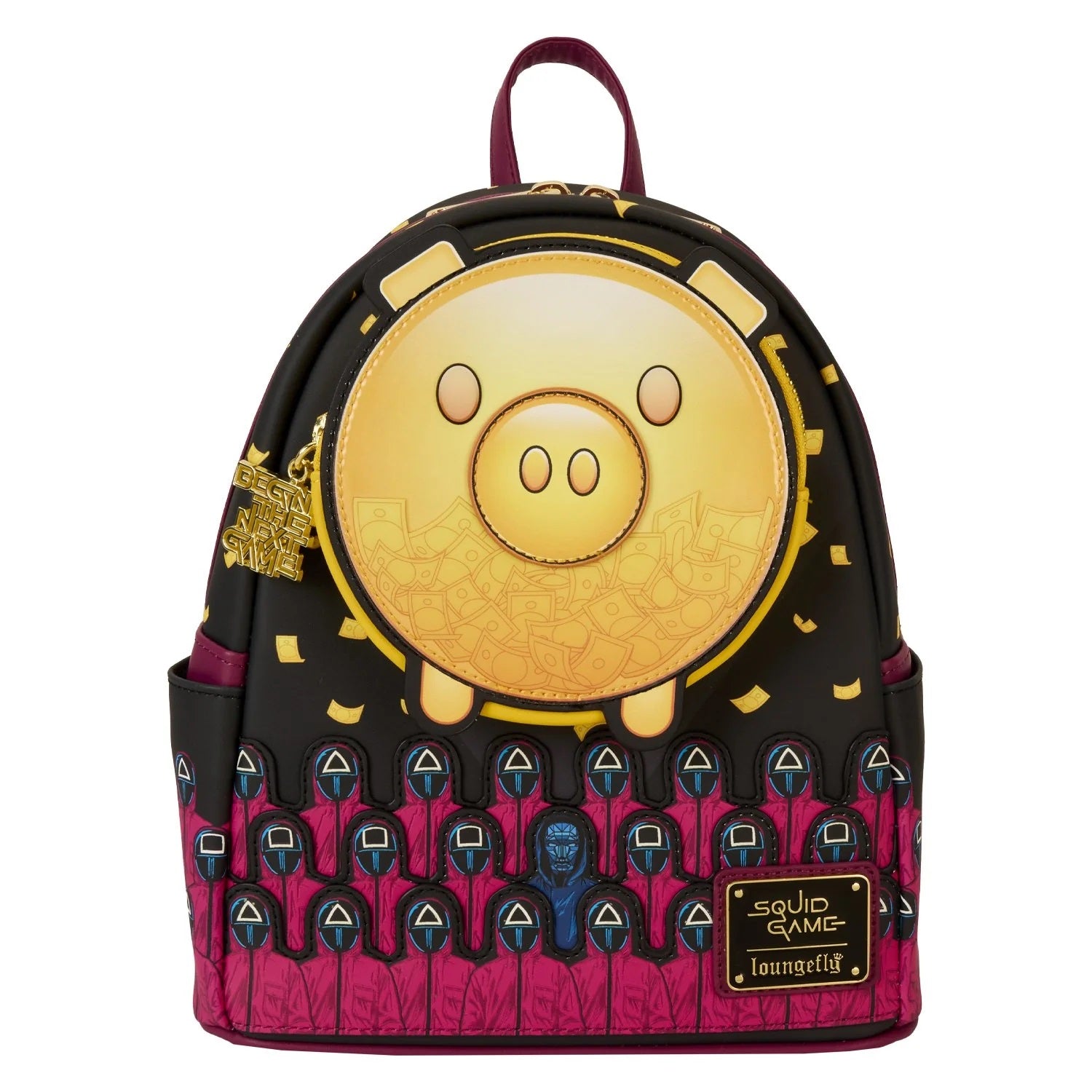 Loungefly x Squid Game Piggy Bank Masked Men Glow Mini Backpack - Fugitive Toys