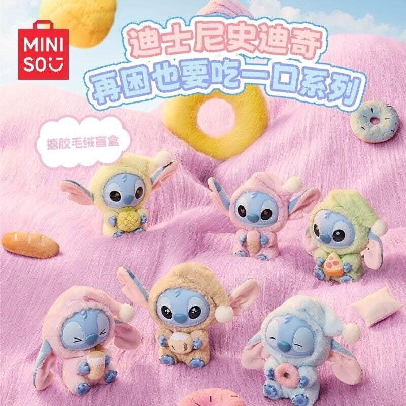 Disney | Miniso STITCH Eat Something Before Sleep Vinyl Plush Toy [1 Sealed Case] - Fugitive Toys