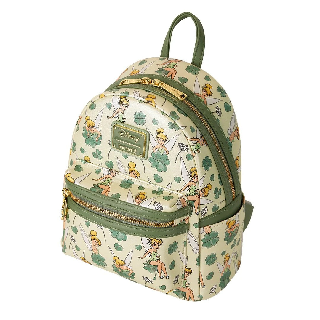 Loungefly x Disney Peter Pan Tinker Bell Clover All-Over Print Mini Backpack - Fugitive Toys