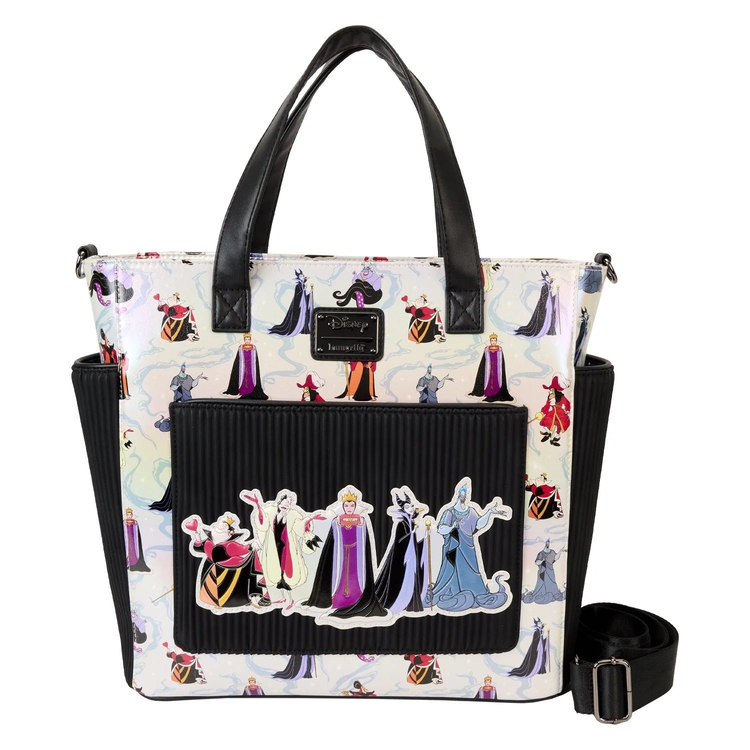 Loungefly x Disney Villains Iridescent All-Over Print Convertible Backpack & Tote Bag - Fugitive Toys