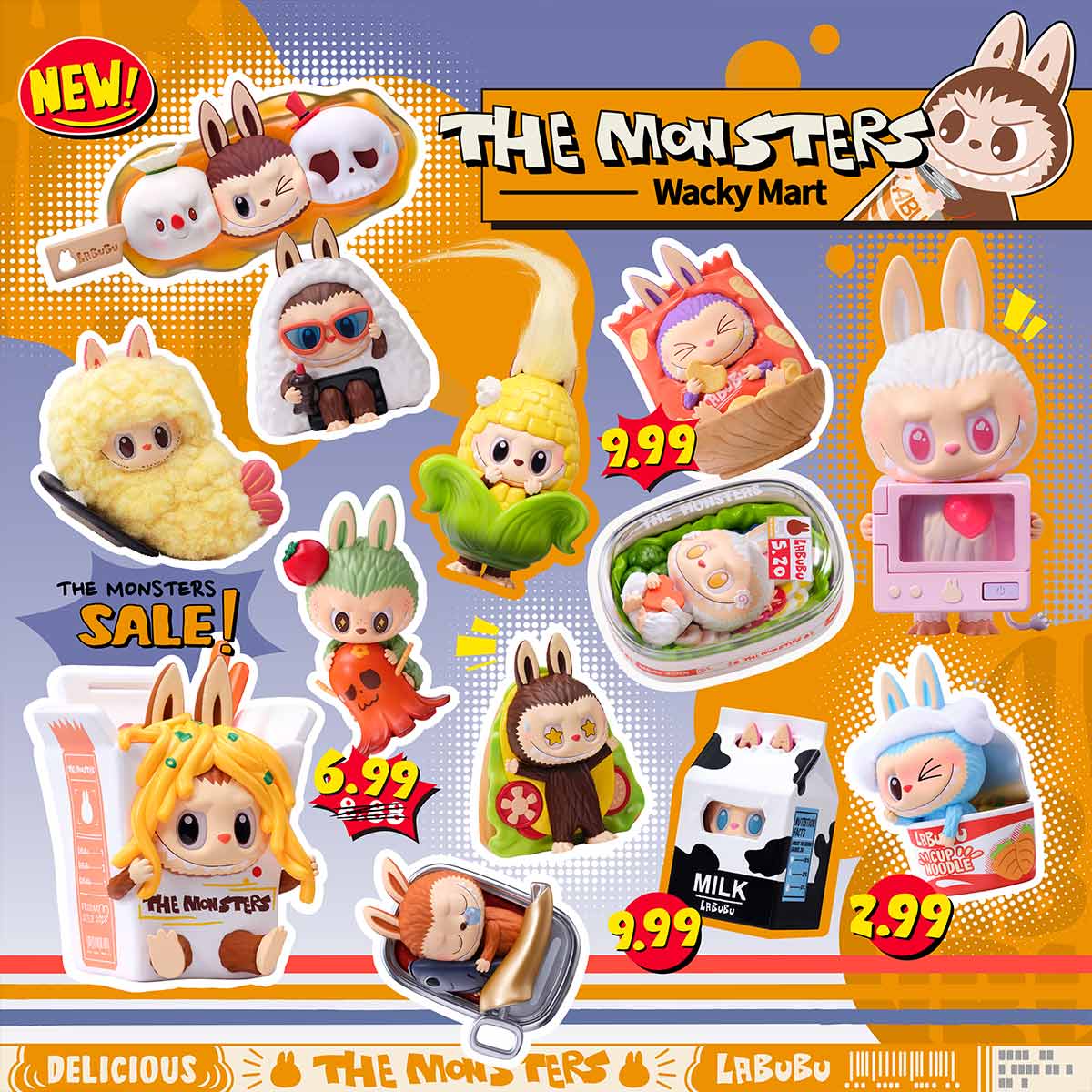 POP MART THE MONSTERS Labubu Wacky Mart Series Figures [1 Sealed Case] - Fugitive Toys