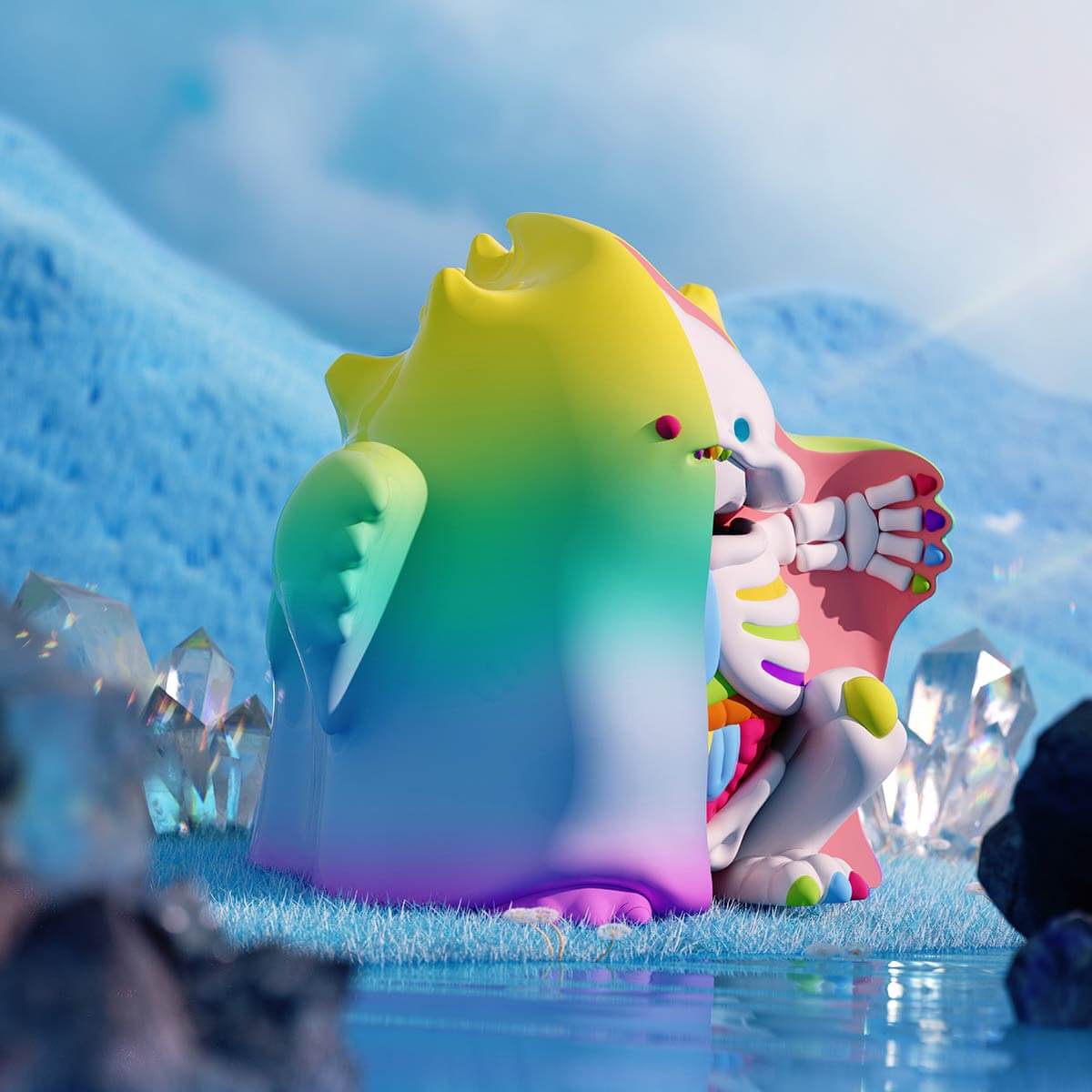 POP MART MEGA COLLECTION YUKI Rainbow 400% - Fugitive Toys