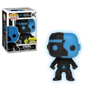 DC Super Heroes Pop! Vinyl Figures Glow In The Dark Cyborg Silhouette [95] - Fugitive Toys