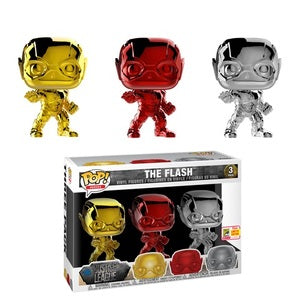 DC Comics Pop! Vinyl Figure Chrome The Flash [SDCC 2018] [3-pack] - Fugitive Toys