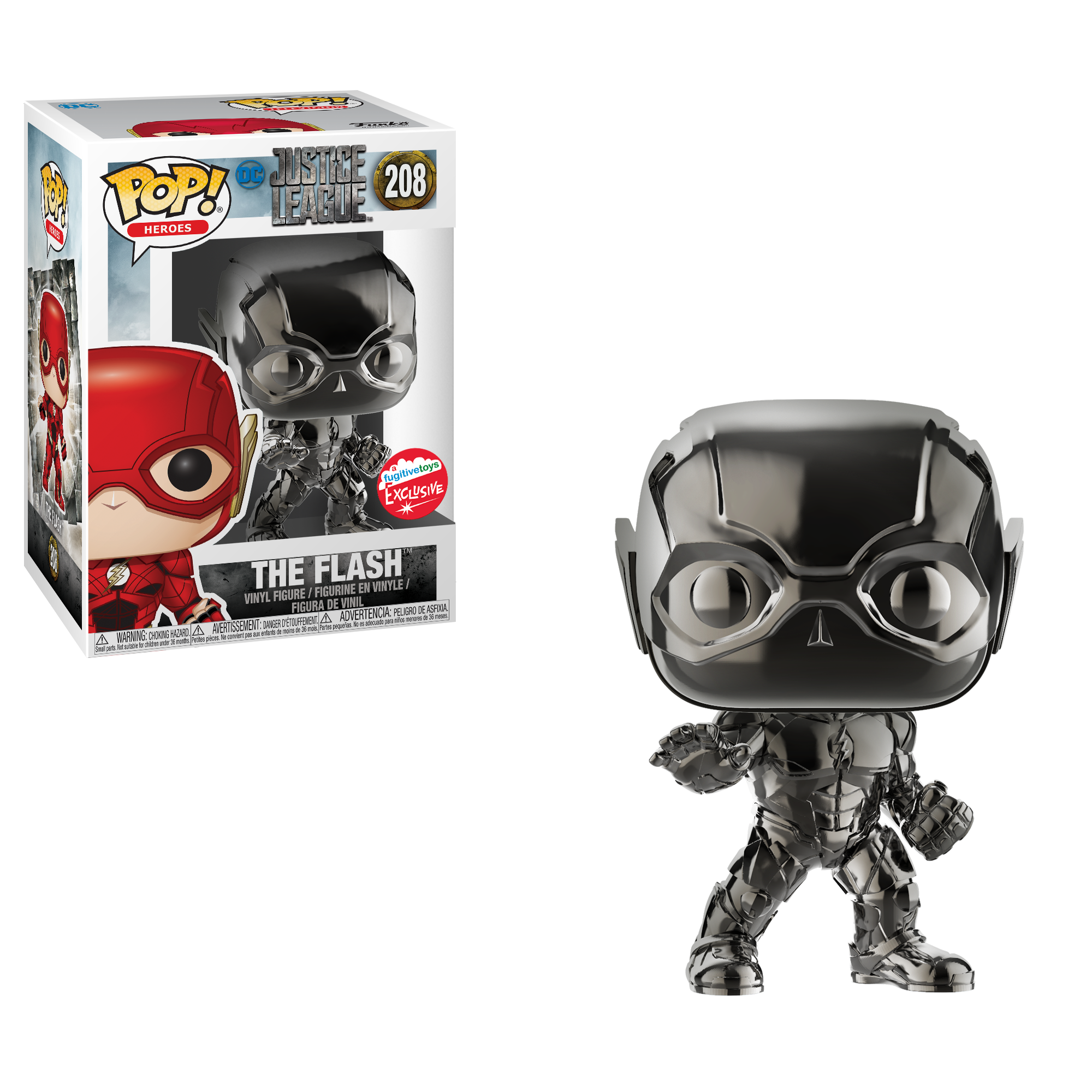 Justice League Pop! Vinyl Hematite Black Chrome Flash [Fugitive Toys Exclusive] [208] - Fugitive Toys