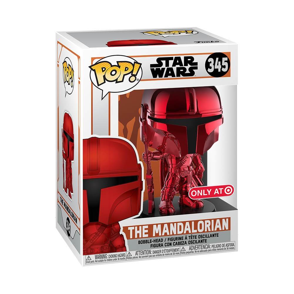 Star Wars The Mandalorian Pop! Vinyl Figure Mando Red Chrome (Target) [345] - Fugitive Toys