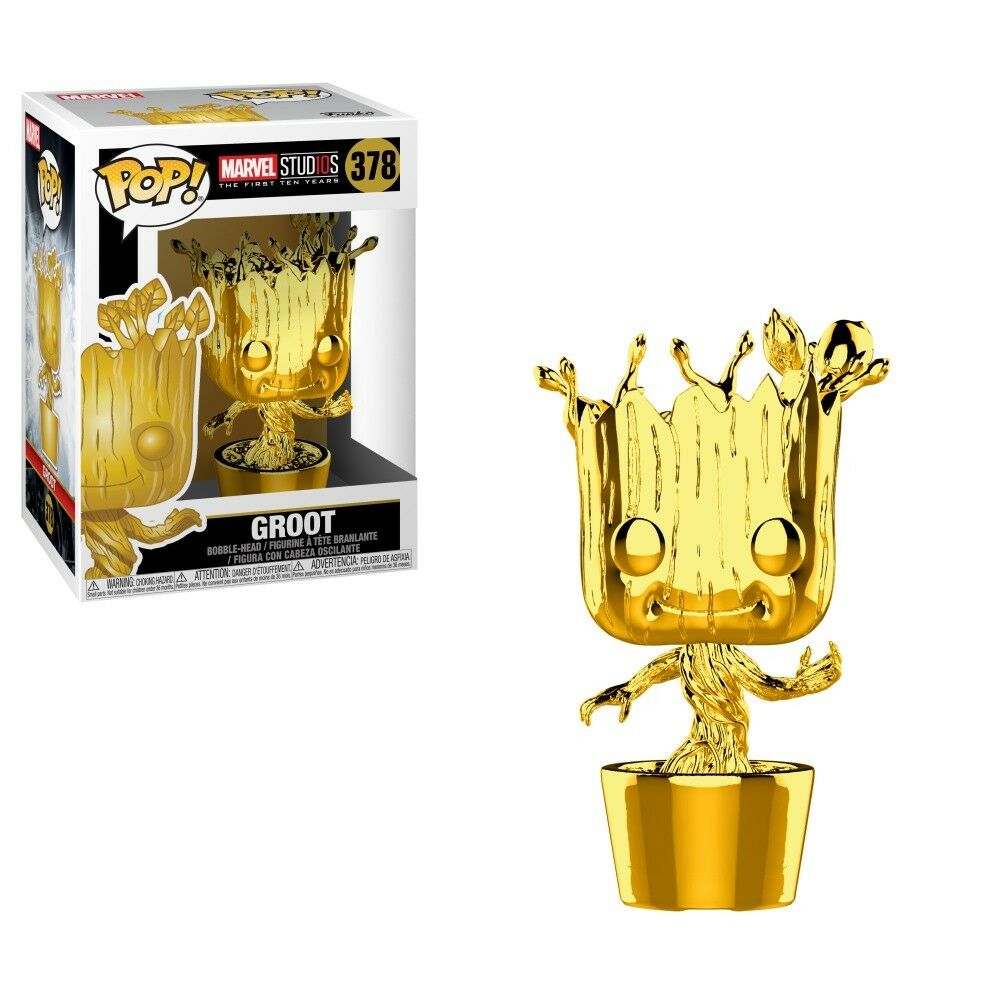 Marvel Studios 10 Pop! Vinyl Figure Dancing Groot Gold Chrome [378] - Fugitive Toys