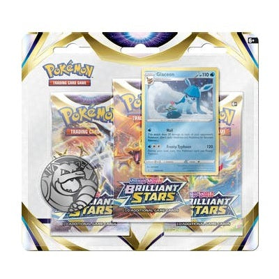 Pokemon TCG Sword & Shield Brilliant Stars 3-Pack Blister - Fugitive Toys