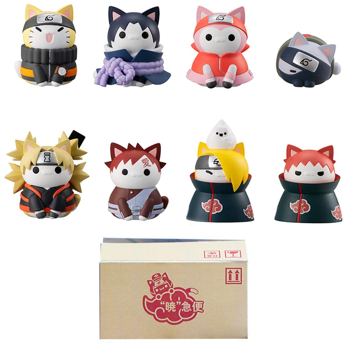 MegaHouse x Naruto Nyaruto Akatsuki's Attack Arc Mini Figures (Set of 8 & Gift) - Fugitive Toys