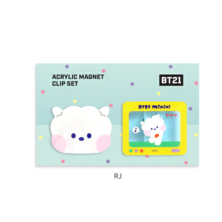 BT21 Acrylic Magnet Clip Set Minini - RJ - Fugitive Toys