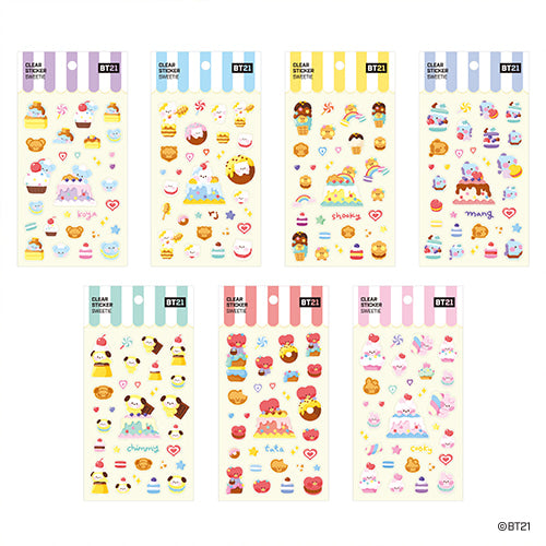 BT21 Sweetie Clear Sticker Sheet Cooky