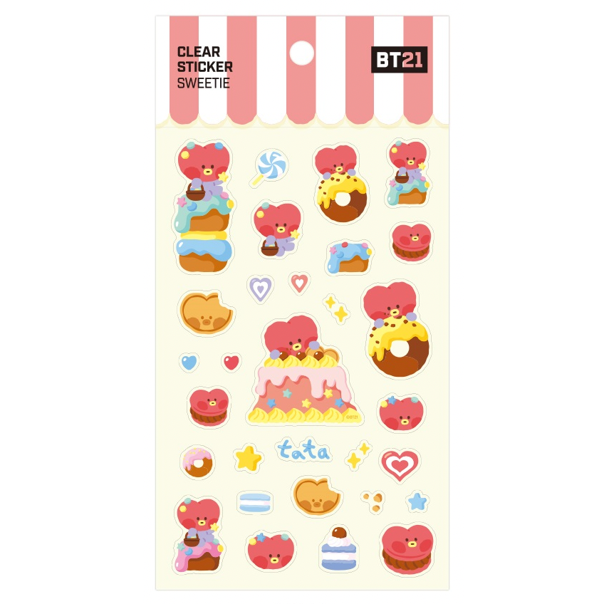 BT21 Sweetie Clear Sticker Sheet Tata