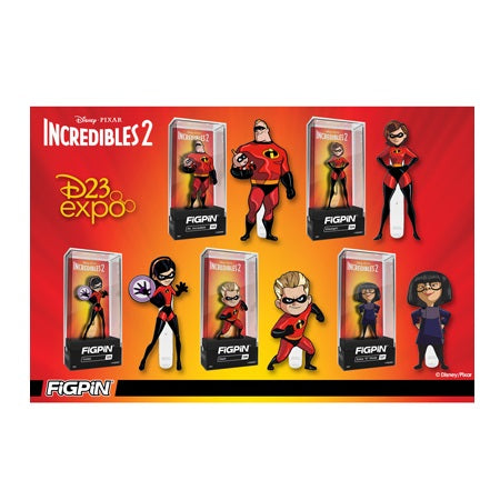 Disney and Pixar: FiGPiN Enamel Incredibles 2 - 2019 D23 Expo Set of 5 - Fugitive Toys