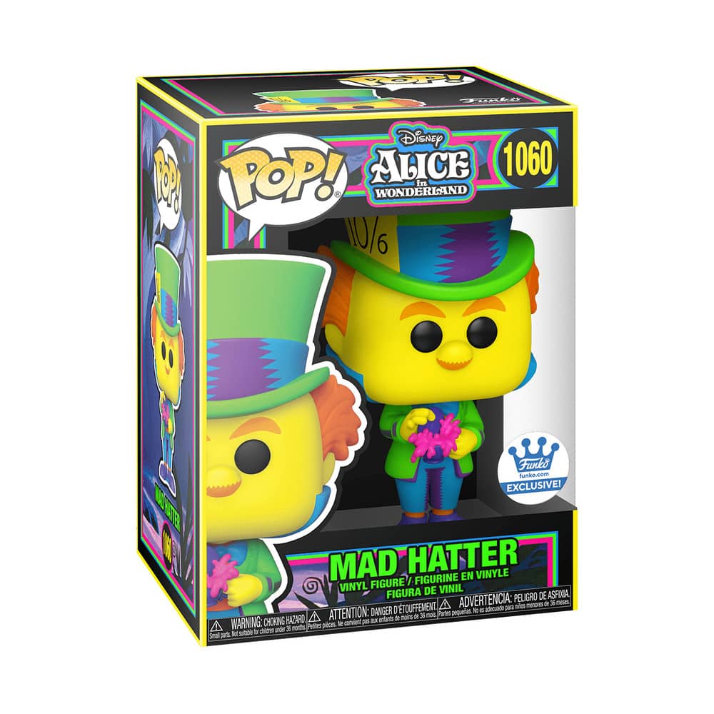 Disney Alice In Wonderland Pop! Vinyl Figure Mad Hatter Black Light [1060] - Fugitive Toys