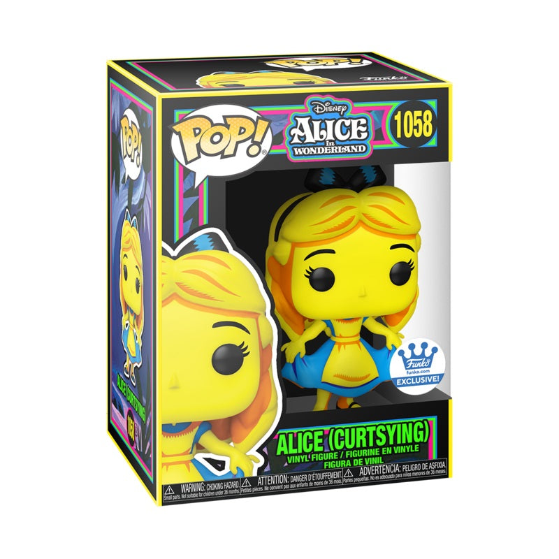 Disney Alice In Wonderland Pop! Vinyl Figure Alice (Curtsying) Black Light [1058] - Fugitive Toys